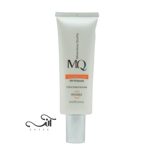 کرم ضد آفتاب بی رنگ ام کیو با SPF50 مناسب پوست نرمال و خشک