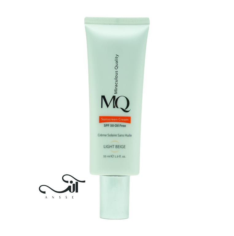 کرم ضد آفتاب رنگی ام کیو SPF50 مدل LIGHT BEIGE OIL FREE